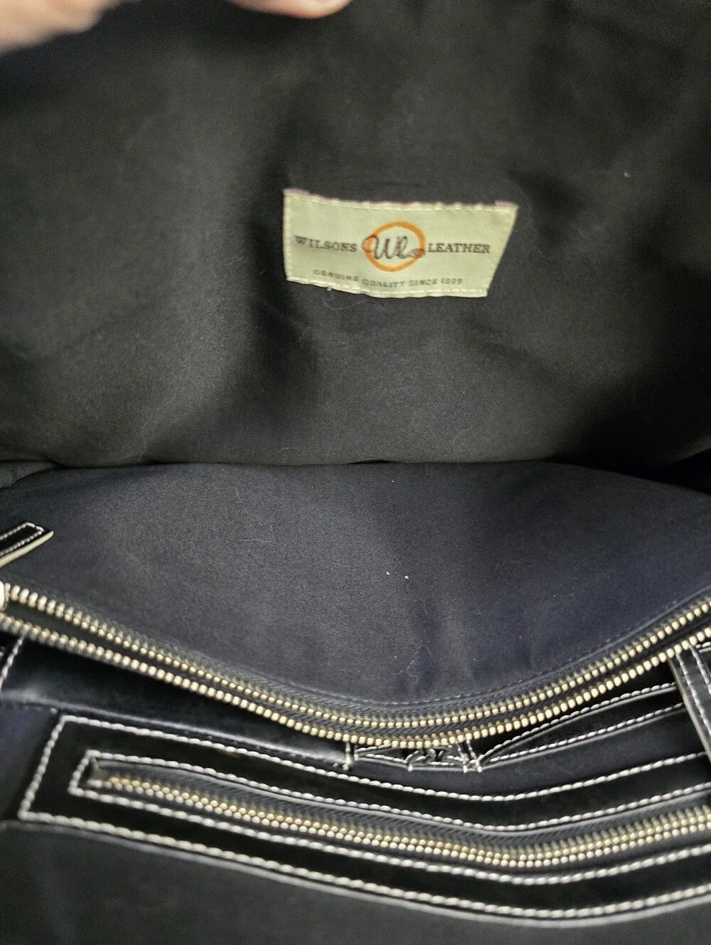 Wilsons Leather Black Leather Laptop Tote Business Briefcase Work Bag